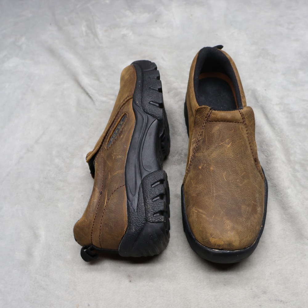 Roper Mens 9.5 Slip On Shoes Brown Performance Sports Leather Rugged Casual